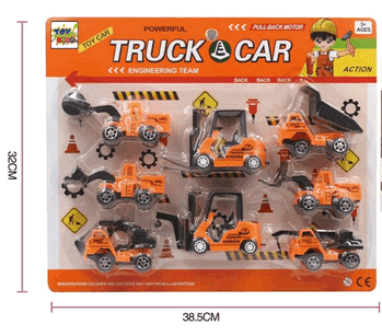 TK-2090 CONJUNTO C/8 CARRINHOS DE PLASTICO A FRICCAO