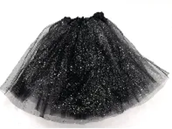 MOD-186A SAIA TULE 40CM C/GLITTER PRETA