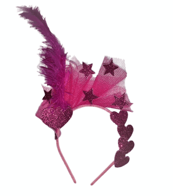 10 TIARA C/PENA ESTRELA/CORACAO ROSA