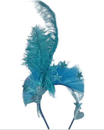 11 TIARA C/PENA ESTRELA/CORACAO AZUL