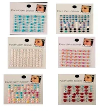 MOD-513 CARTELA ADESIVOS PEDRA FACIAL