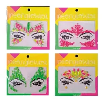 MOD-508 ADESIVOS PEDRA FACIAL BRILHO C/LUZ NEGRA