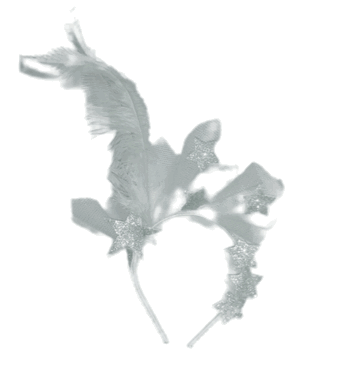 13 TIARA C/PENA BRANCA C/ESTRELA PRATA