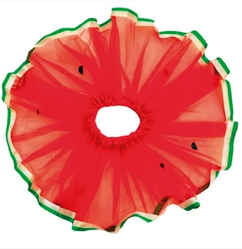 GEM-01  SAIA TULE VERMELHA C/FITA VERDE TAMANHO UNICO