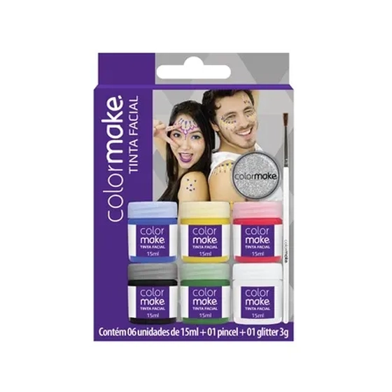 1000 TINTA LIQUIDA POTE 15ML GLITTER PO CARTELA 6CORES