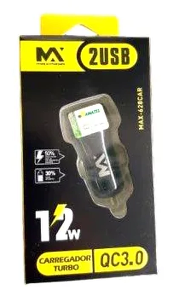 MAX-628CAR CARREGADOR VEICULAR C/SAIDA USB