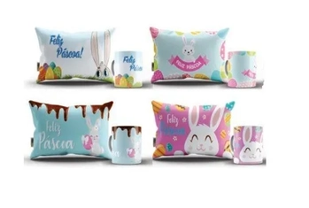 0048PC-K ALMOFADA PP PASCOA  C/CANECA 28X19CM SORTIDAS