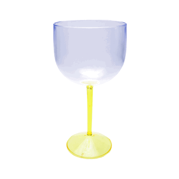 TACA GIN CRISTAL BASE CRISTAL AMARELA