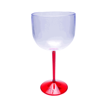 TACA GIN CRISTAL BASE CRISTAL VERMELHA