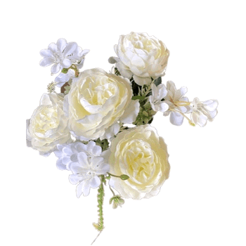 277BR BUQUE PEONIA X7 36CM ENVELHECIDA