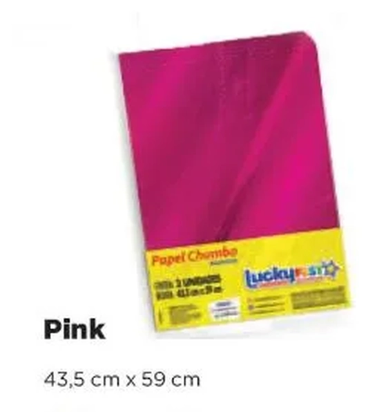 100400003 PAPEL CHUMBO LISO PINK 43,5X59 C/3