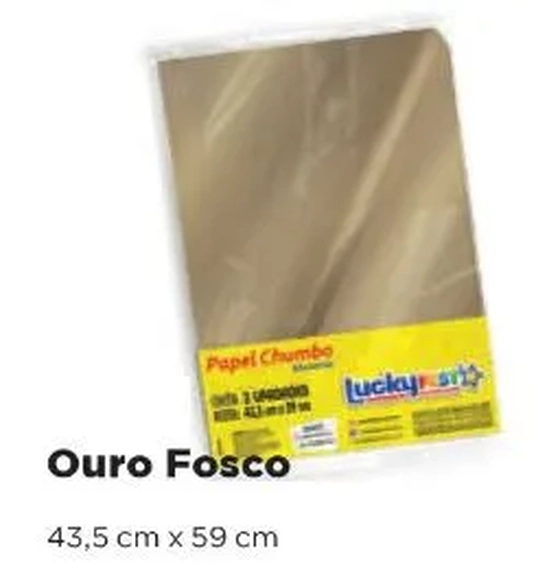 100400008 PAPEL CHUMBO LISO OURO FOSCO 43,5X59 C/3