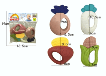 TK-AB2806 BRINQUEDO MORDEDOR DE PLASTICO C/ 4 PCS