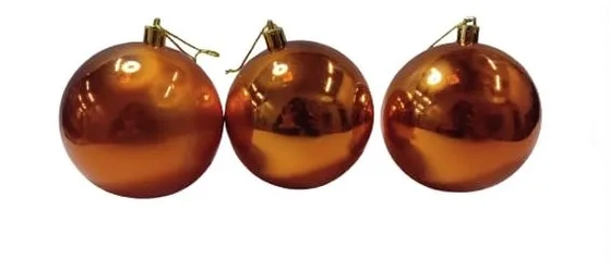 890268 BOLA DE NATAL LISA 8CM COBRE C/3