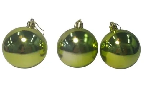 890267 BOLA DE NATAL LISA 6CM VERDE CLARO C/3