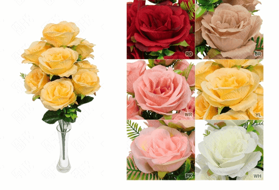 07976 BUQUE DE ROSA X10 55CM