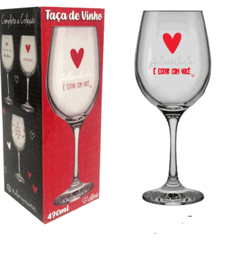 7056011 TACA BARONE AGUA LOVE 490 ML - FELICIDADE NA LUVA