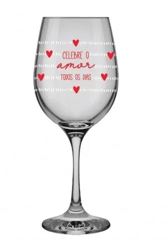 7056013 TACA BARONE AGUA LOVE 490 ML CELEBRE O AMOR NA LUVA