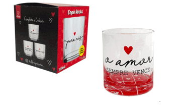 750312 COPO CYLINDER ROCKS LOVE 305 ML - O AMOR SEMPRE VENCE