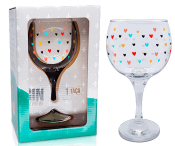 8667 TACA GIN CORACOES COLORIDOS 600ML C/CAIXA