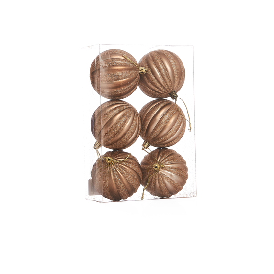 12976 BOLA DECORADA BALONE DOURADA X6 8CM