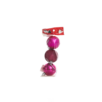 BF5990PK BOLA NATAL BRILHANTE FOSCO 5CM C/3 PINK