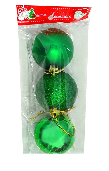BF5990VD BOLA DE NATAL BRILHANTE/FOSCO 5CM C/3 VERDE