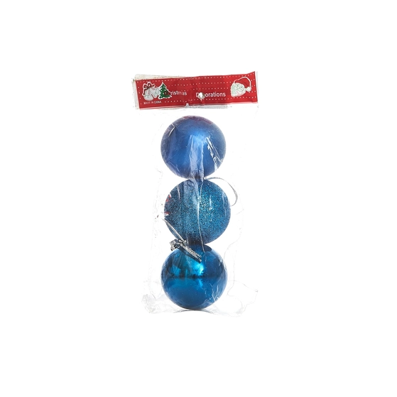 BF5990AZ BOLA NATAL BRILHANTE FOSCO 5CM C/3 AZUL