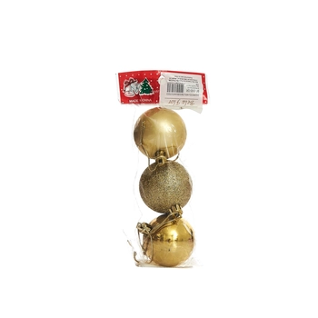 BF5990DR BOLA NATAL BRILHANTE FOSCO 5CM C/3 DOURADO