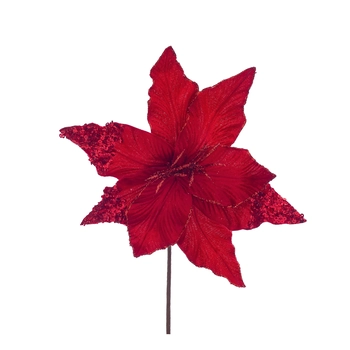 30639 HASTE FLORAL POINSETTIA C/ BRILHO 26CM