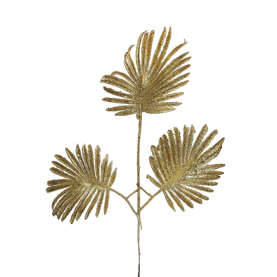 BF4460DR HASTE NATAL FOLHAS GLITTER 25CM