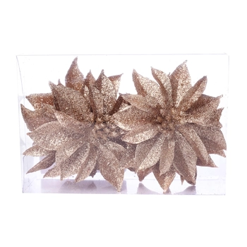 15451CH ENFEITE FLOR NATAL 10CM