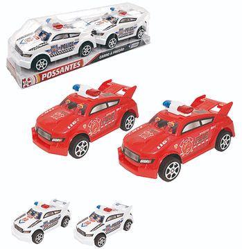 WB5765 CARRO POLICIA FRICCAO COM 2 PCS NA BOLHA
