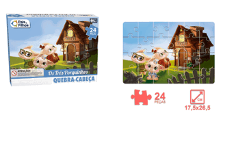 2853 Q. CABEÇA TRÊS PORQUINHOS - 24 PÇS