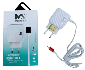 MAX-CAR134 CARREGADOR DE PAREDE C/SAIDA USB