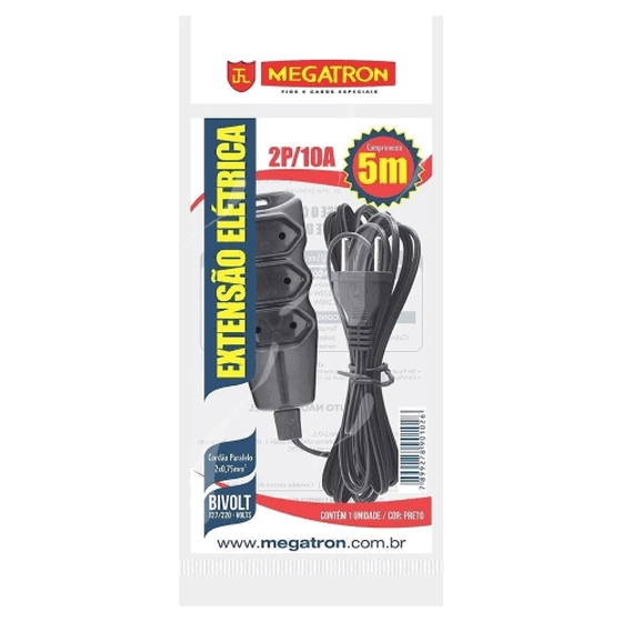 102 EXTENSAO PARALELO  2X0,75X5,0M ATE 220V- PR