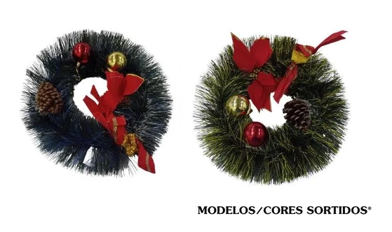 GUIRLANDA NEVADA ENFEITADA 43X14CM