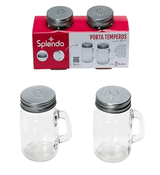 5902 POTE ORGANIZADOR C/ALCA 2PCS TAMPA PRATA