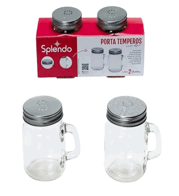 5902 POTE ORGANIZADOR C/ALCA 2PCS TAMPA PRATA