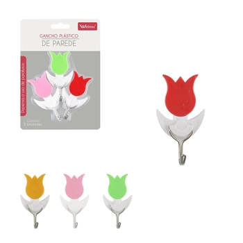5424 GANCHO PLASTICO DE PAREDE C/3