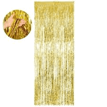 MOD-648 CORTINA EM PAPEL METALIZADO - AMARELO ( 2 M X 1 M)