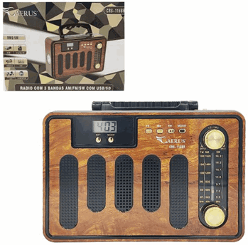 CRS-116BR RADIO RECARREGAVEL 5W BIVOLT C/RELOGIO