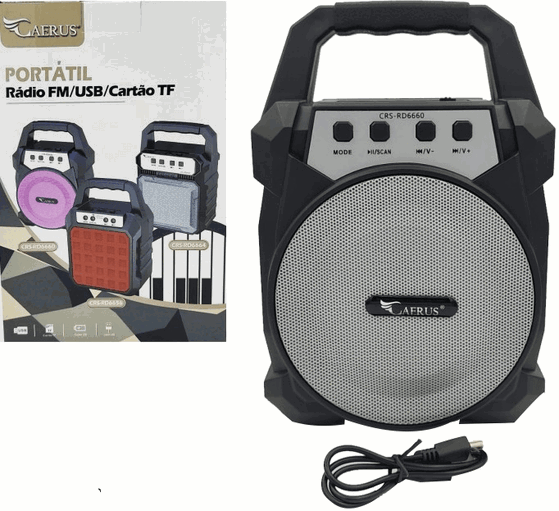 CRS-RD6660 RADIO RECARREGAVEL 8W BIVOLT C/LUZ