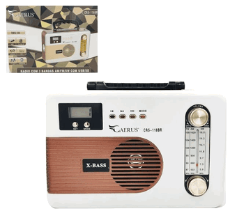 CRS-118BR RADIO RECARREGAVEL 5W BIVOLT C/RELOGIO