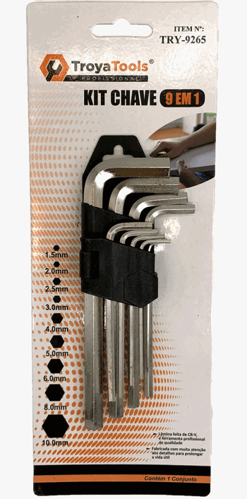 TRY-9265 CHAVE ALLEN C/ 9 PCS