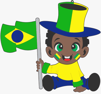 BNOB BEBE NEGRO COM BANDEIRA EM EVA