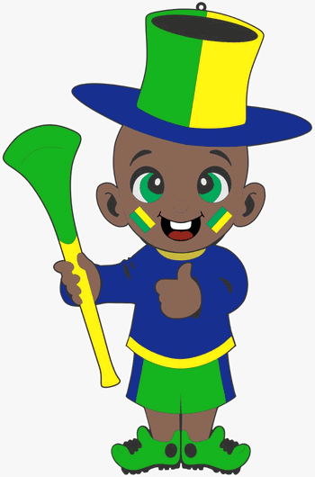 MNCV MENINO NEGRO CAREQUINHA COM VUVUZELA EM EVA