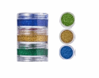 4014/5030 TORRE GLITTER C/3 CORES OURO/VERDE/AZUL