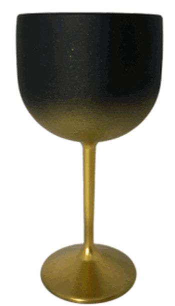 TACA GIN DEGRADE PRETO FOSCO/DOURADO