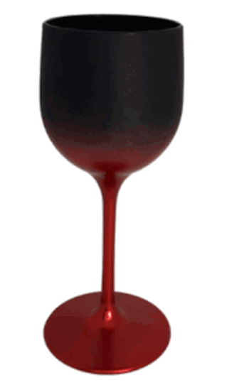 TACA VINHO DEGRADE PRETO FOSCO/VERMELHO